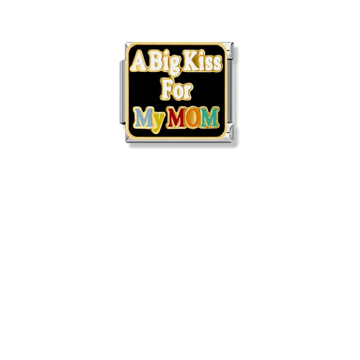 A Big Kiss for My Mom – silver Italian charm by Italycharm