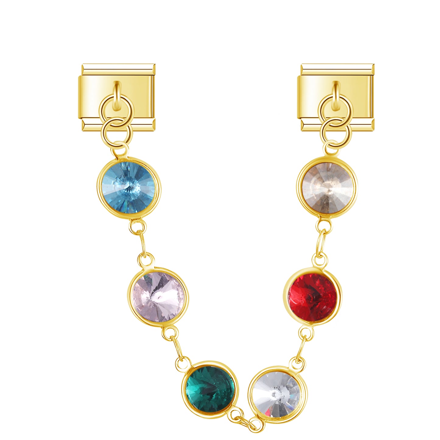Aesthetic Circles with CZ – Gold Chain Charm