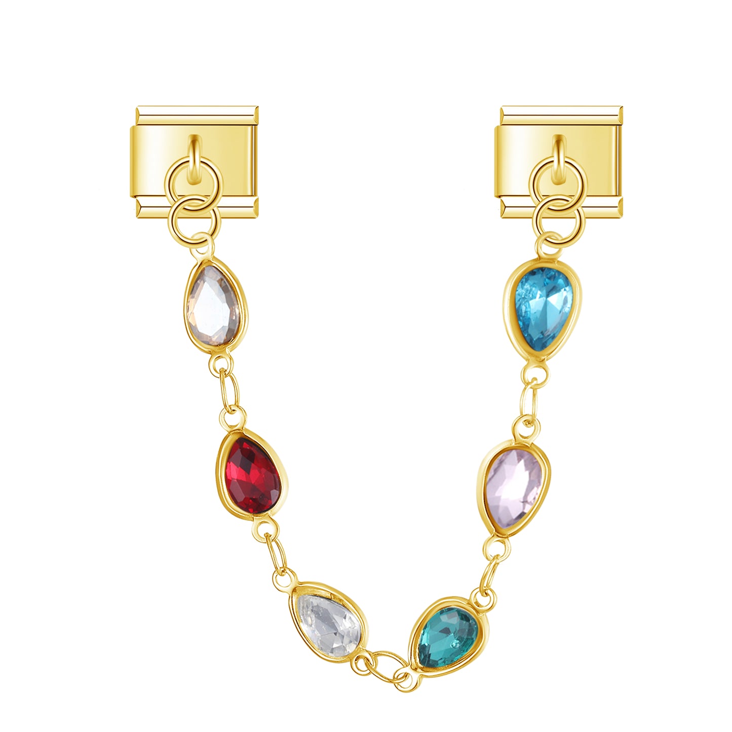 Aesthetic Rain with CZ – Gold Chain Charm