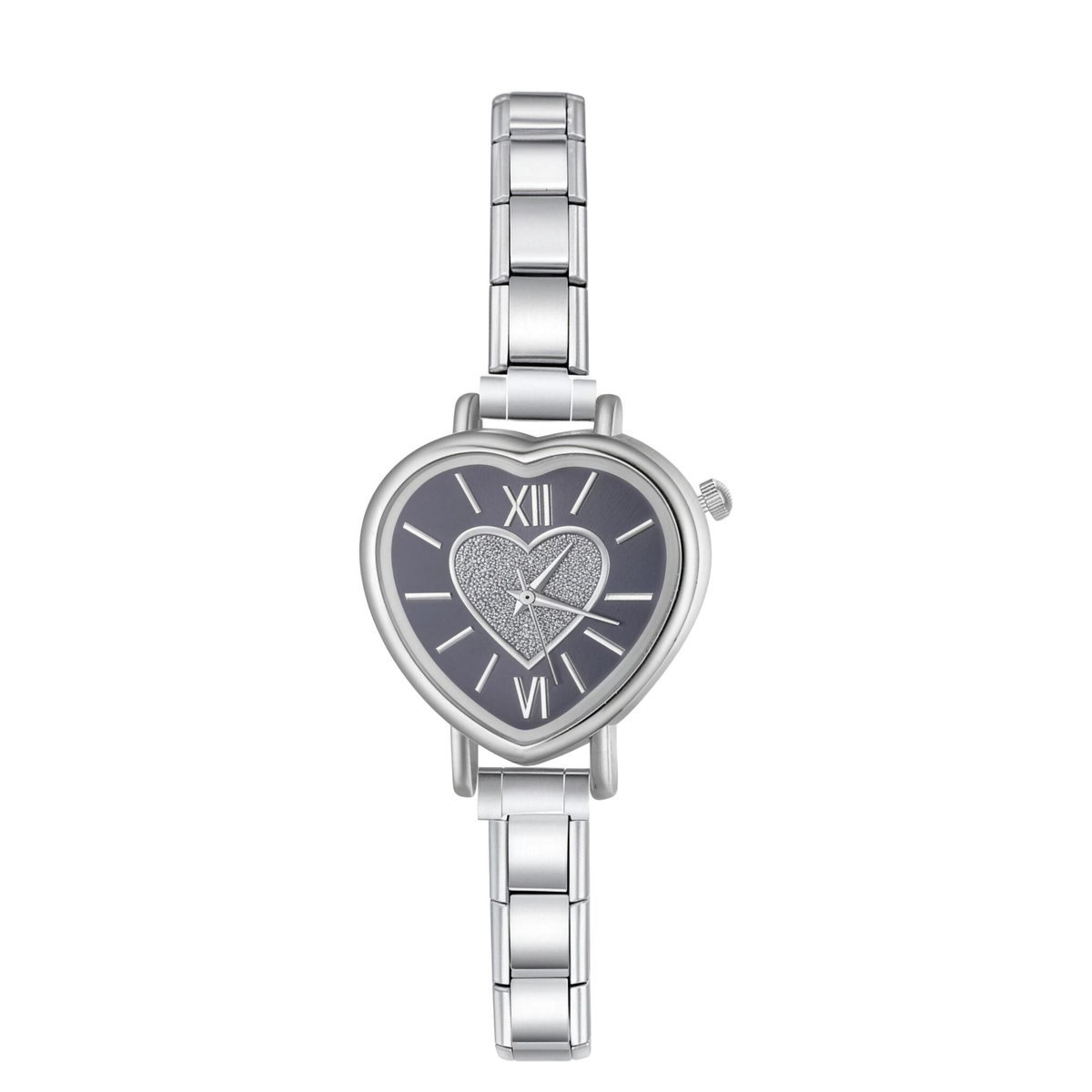 Amora Heart – Black Silver Women's Watch | Italycharm – Italian charm watch by Italycharm