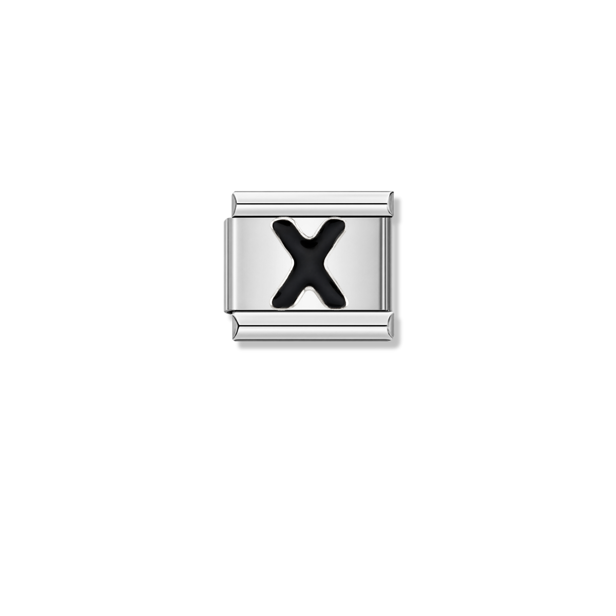 Black Letter Z – silver Italian charm by Italycharm
