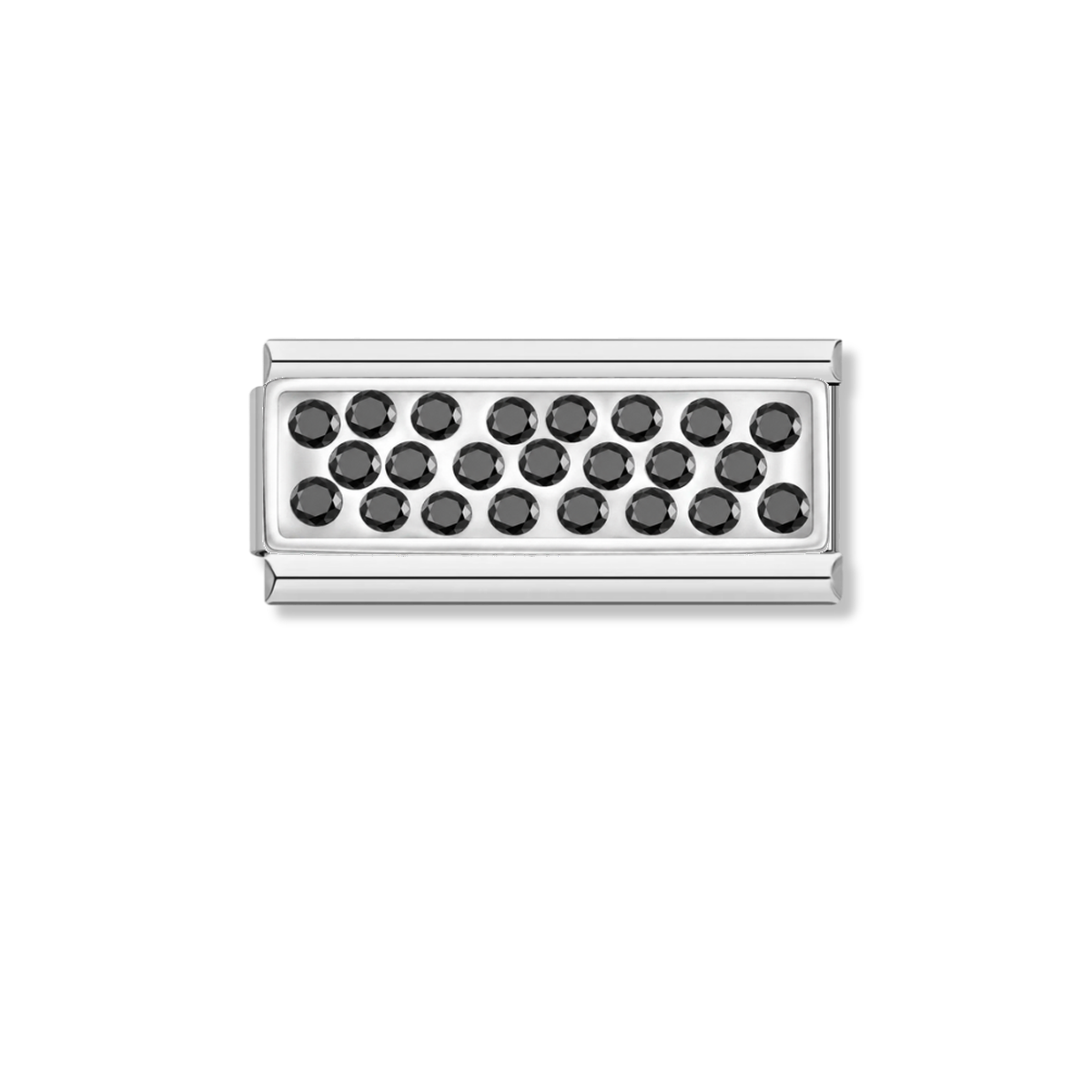 Blackout Luxe – silver Italian bar charm by Italycharm