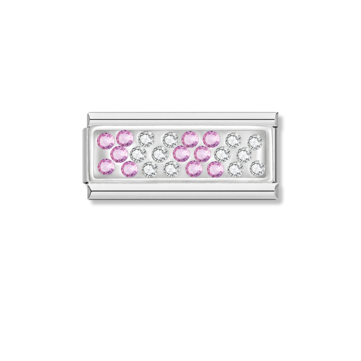 Blush Harmony – silver Italian bar charm by Italycharm