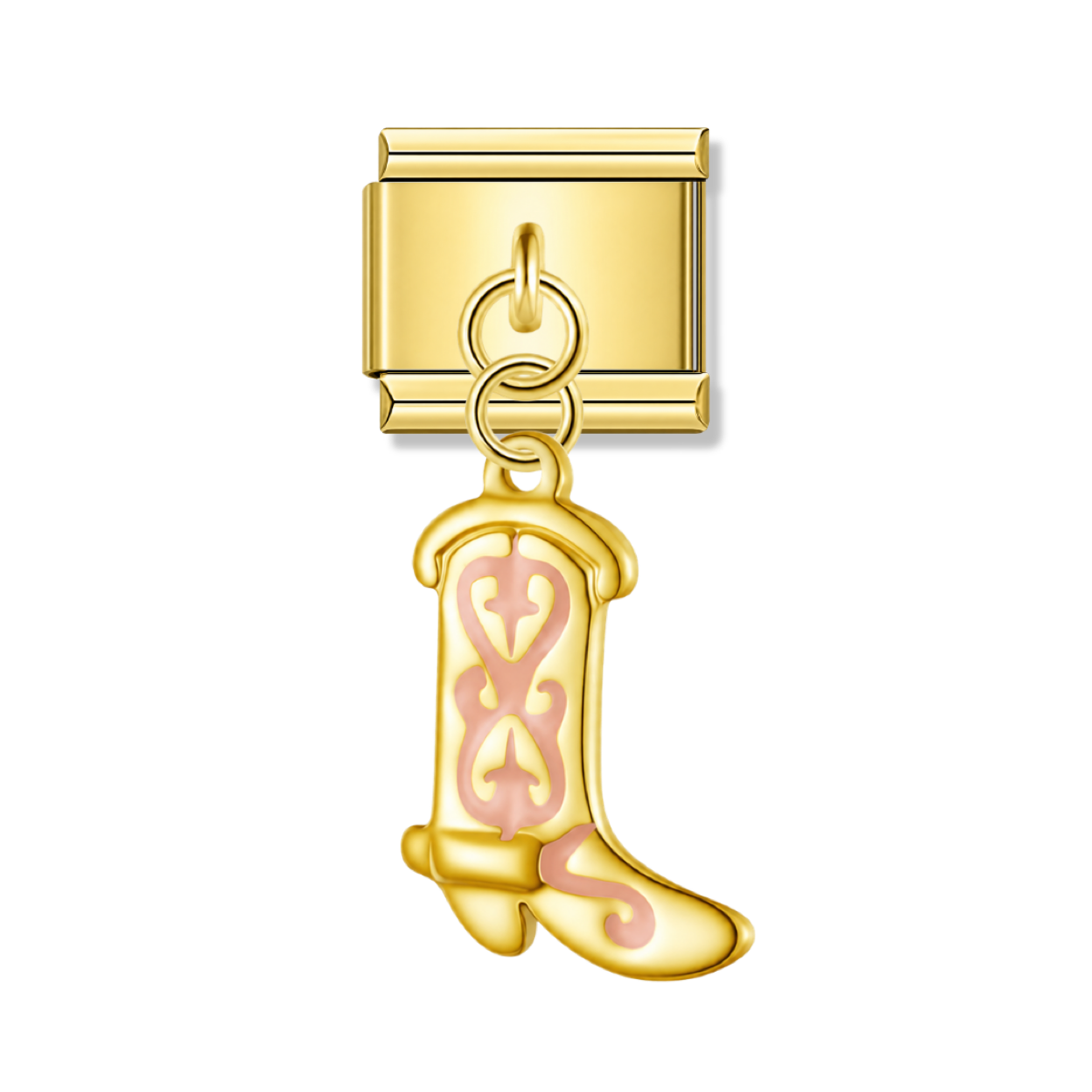 Blush Savannah Boot - Gold Italian Pendant Charm – Italian charm by Italycharm