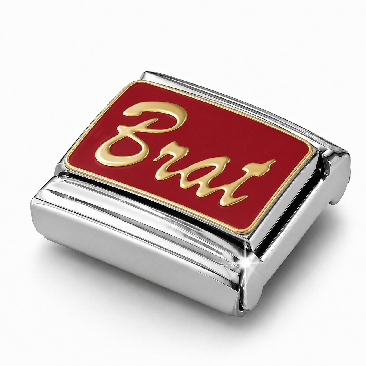 Brat – silver Italian charm close-up view