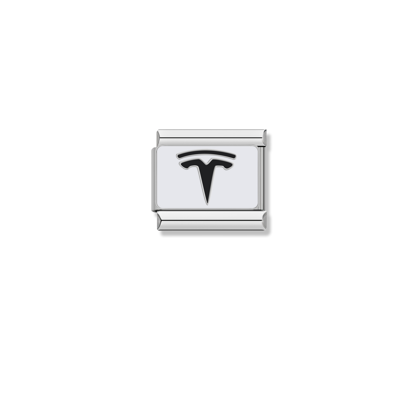 Tesla Logo - Silver Charm