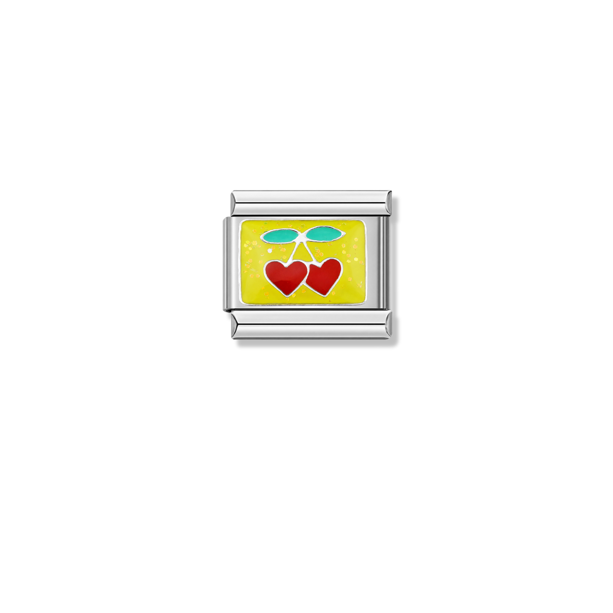 Cherry Heart – silver Italian charm by Italycharm