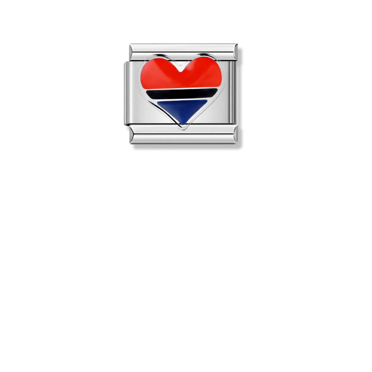 Colored Striped Heart – silver Italian charm by Italycharm