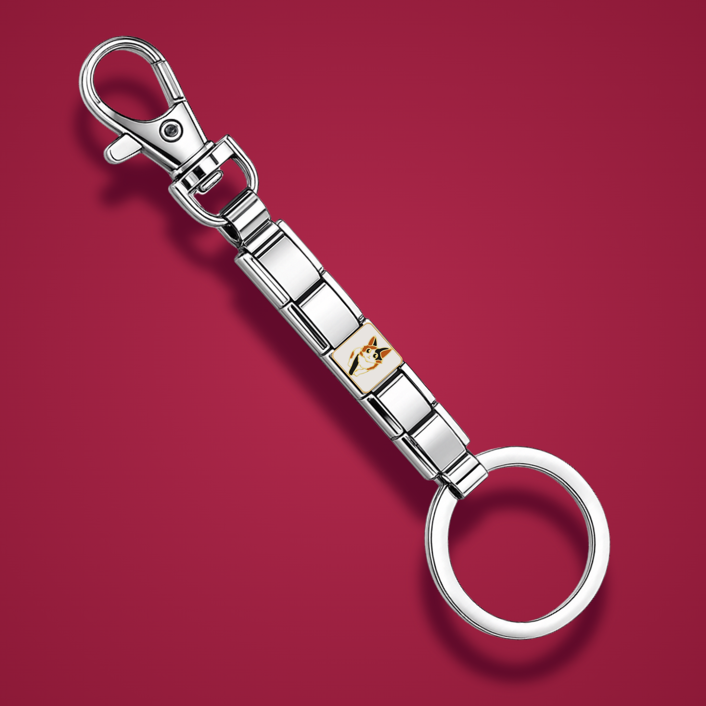 Calico Cat – silver Italian charm worn on an Italian charm bracelet