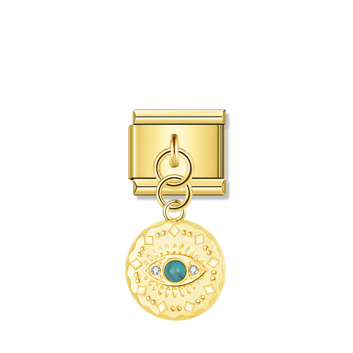 Celestial Eye Coin – gold Italian pendant charm by Italycharm