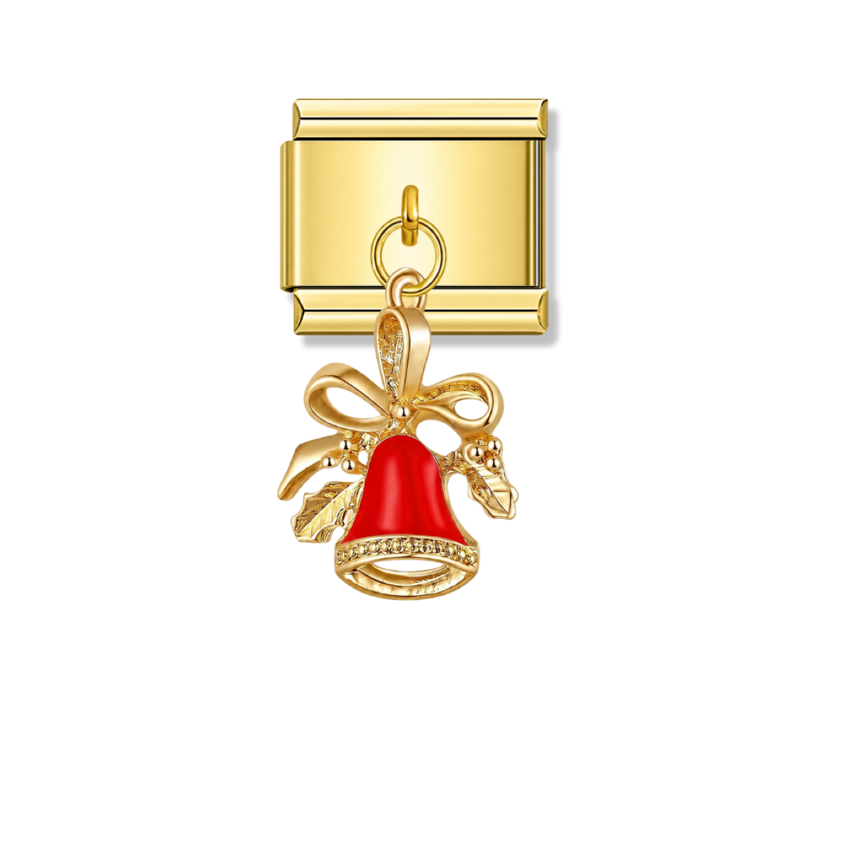 Christmas Bell – gold Italian pendant charm by Italycharm