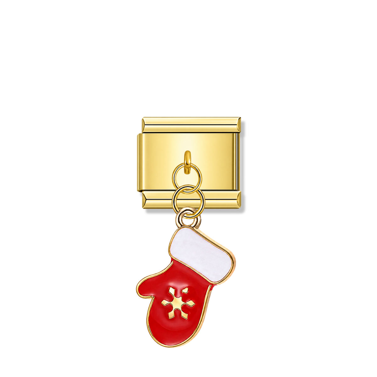 Christmas Gloves – gold Italian pendant charm by Italycharm