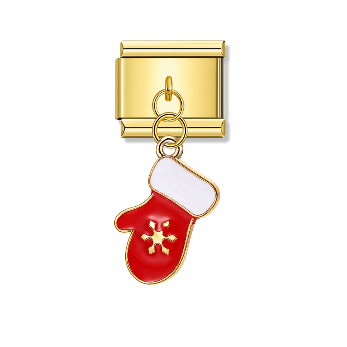 Christmas Gloves – gold Italian pendant charm by Italycharm