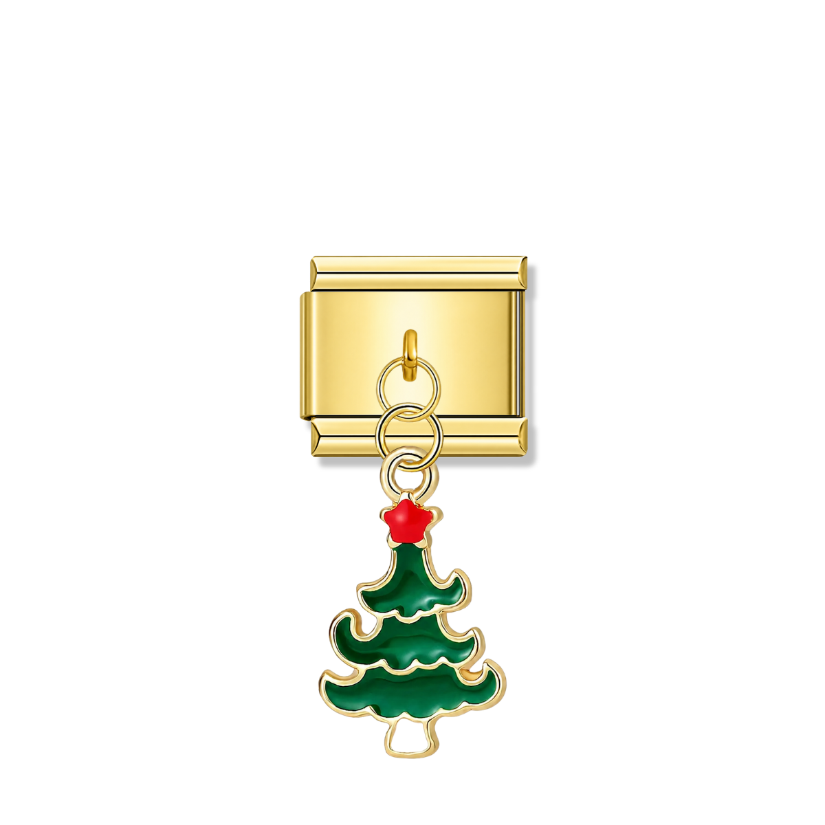Christmas Tree – gold Italian pendant charm by Italycharm