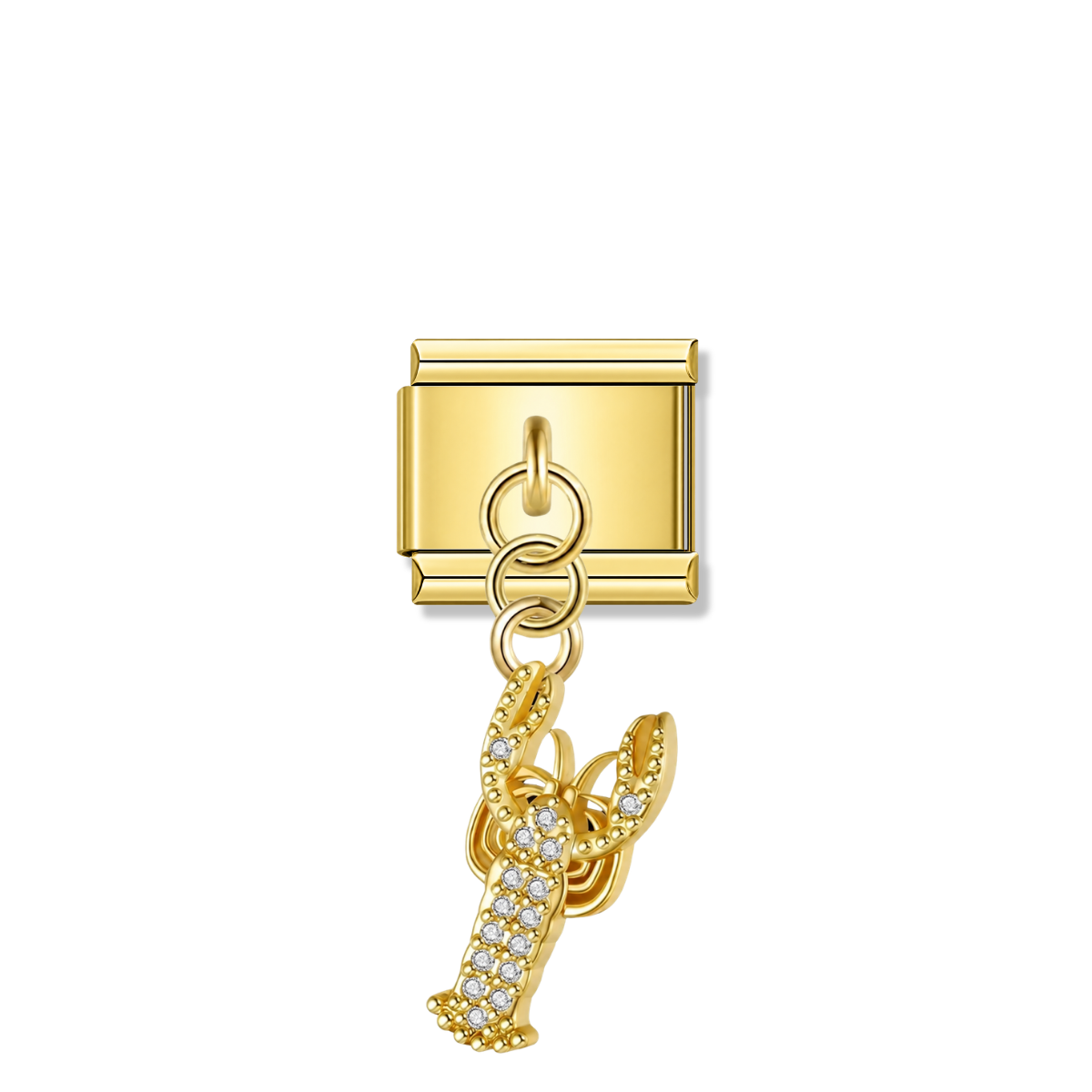 Crab with CZ – Gold Italian Pendant Charm – Italian charm by Italycharm