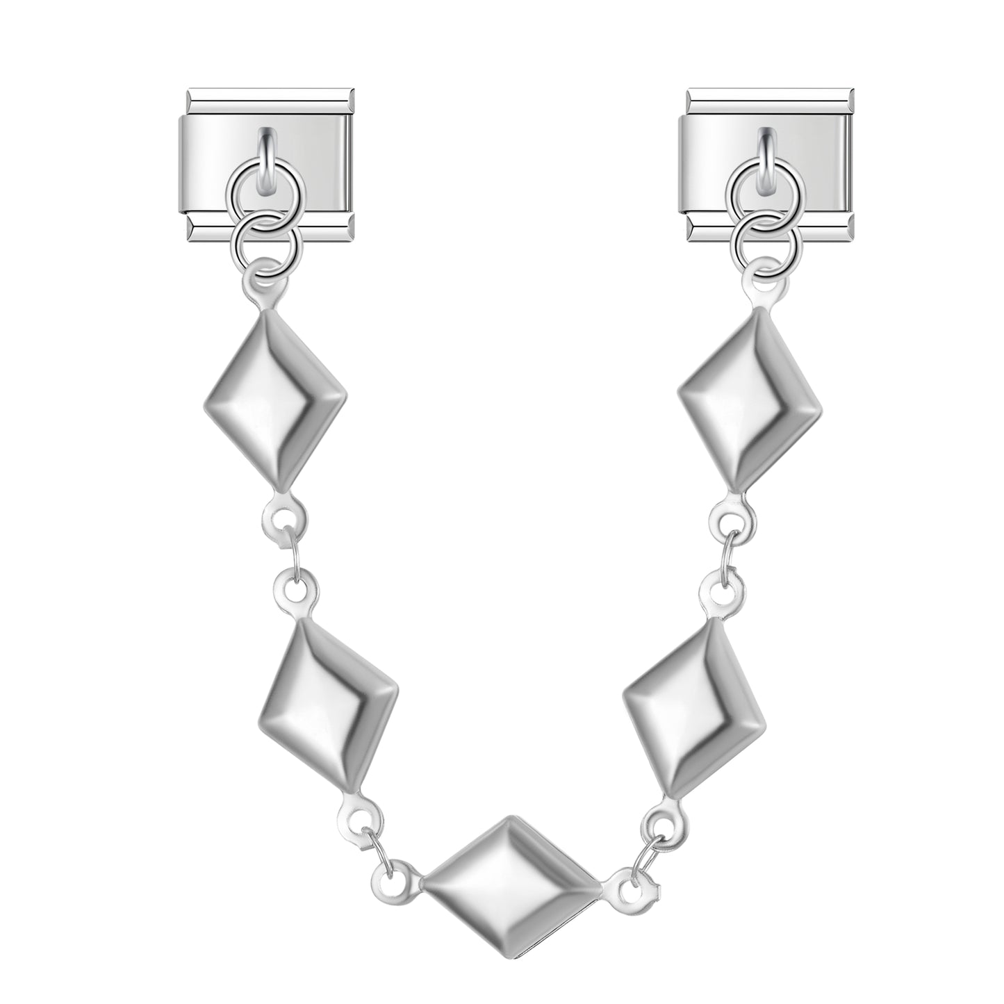 Cyber Crystal – Silver Chain Charm