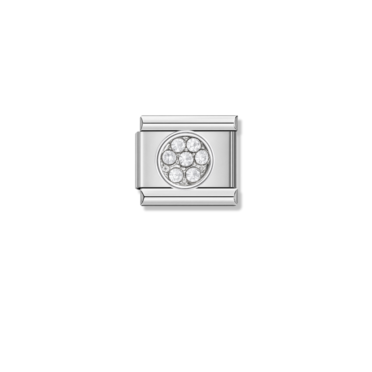 Silver Highlight with CZ – silver Italian charm by Italycharm