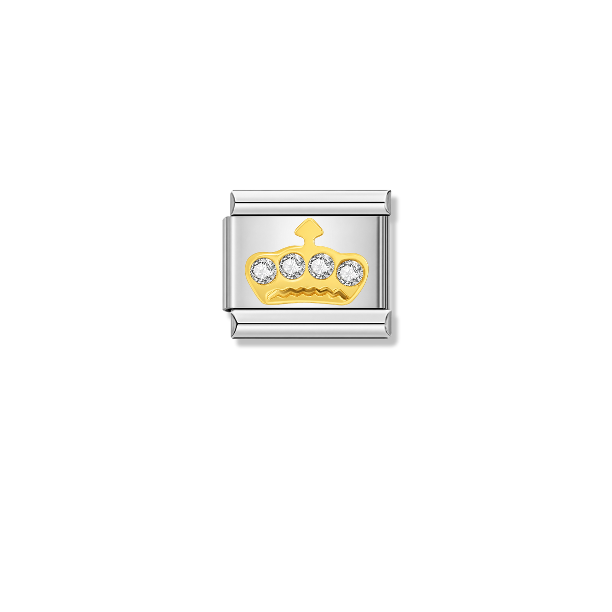 Royal Crown with CZ – silver Italian charm by Italycharm