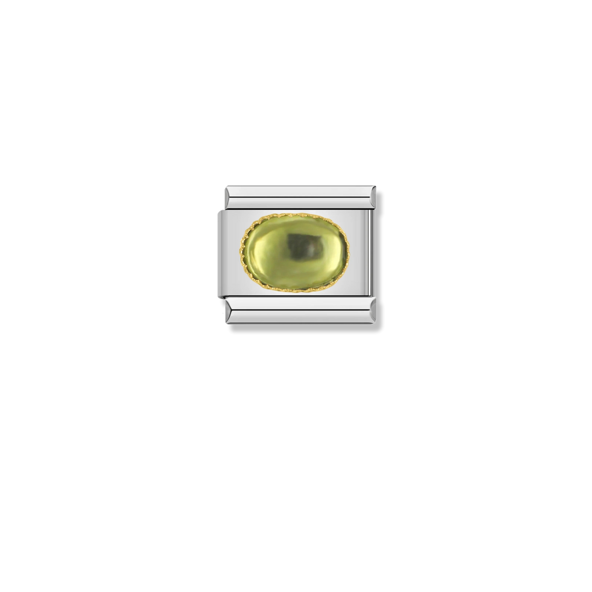 Peridot Gemstone Cabochon - Silver Charm