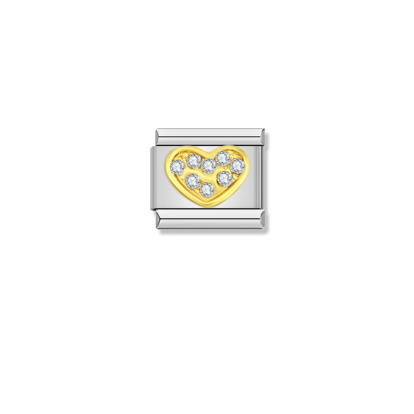 Crystal Heart - Silver Charm