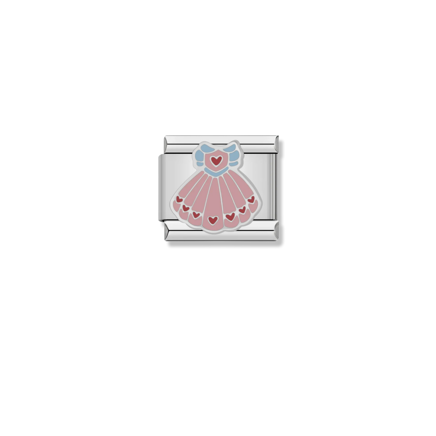 Pink Heart Dress - Silver Charm