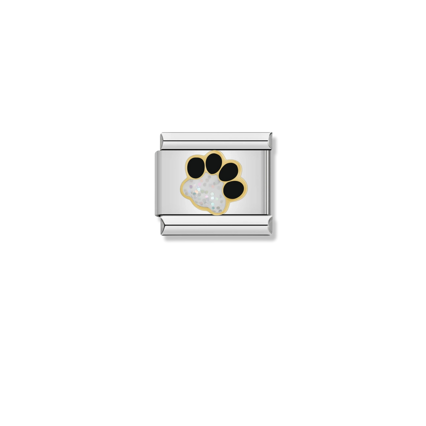 Sparkle Paw Print - Silver Charm