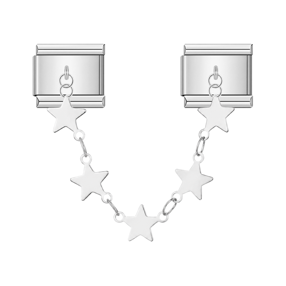 Stars Chain Silver Charm – Italian chain charm by Italycharm