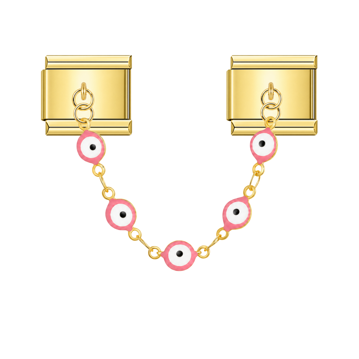 Protection Pink Eye gold chain charm – Italian chain charm by Italycharm