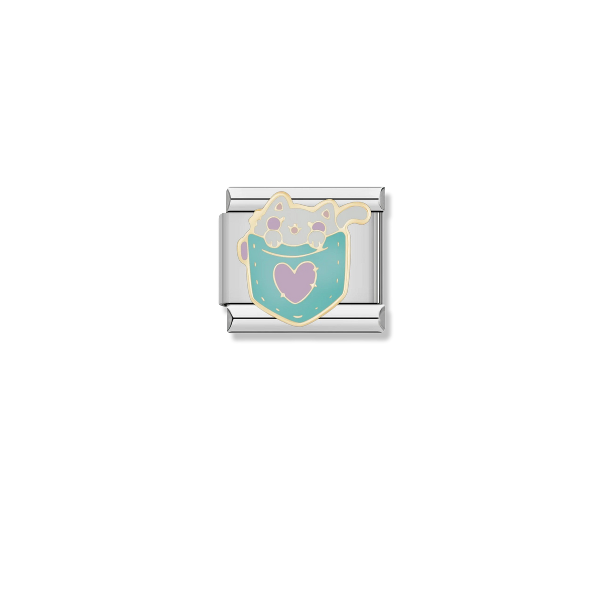 Pocket Kitten Heart - Silver Charm