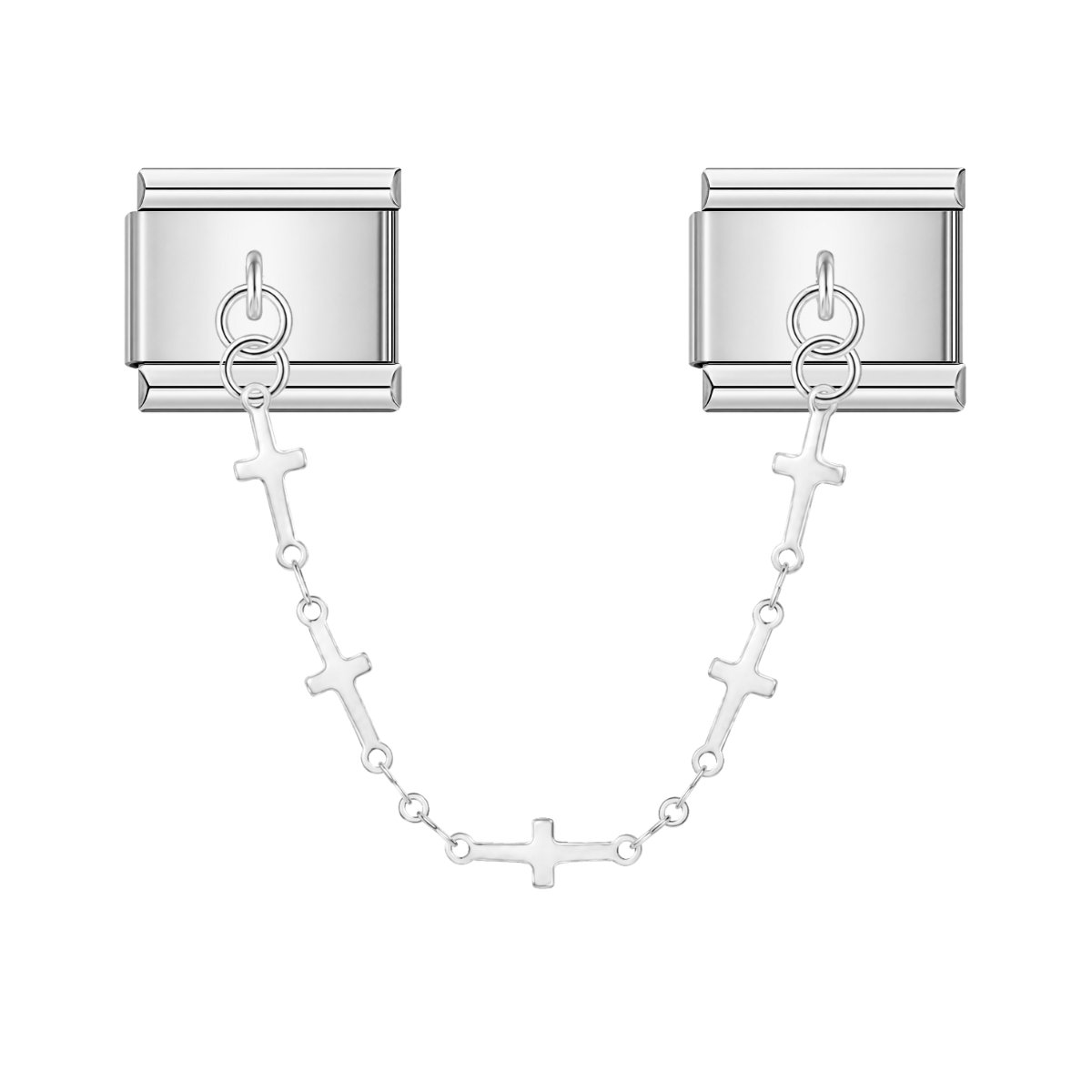 Faith Crosses – silver Italian chain charm by Italycharm