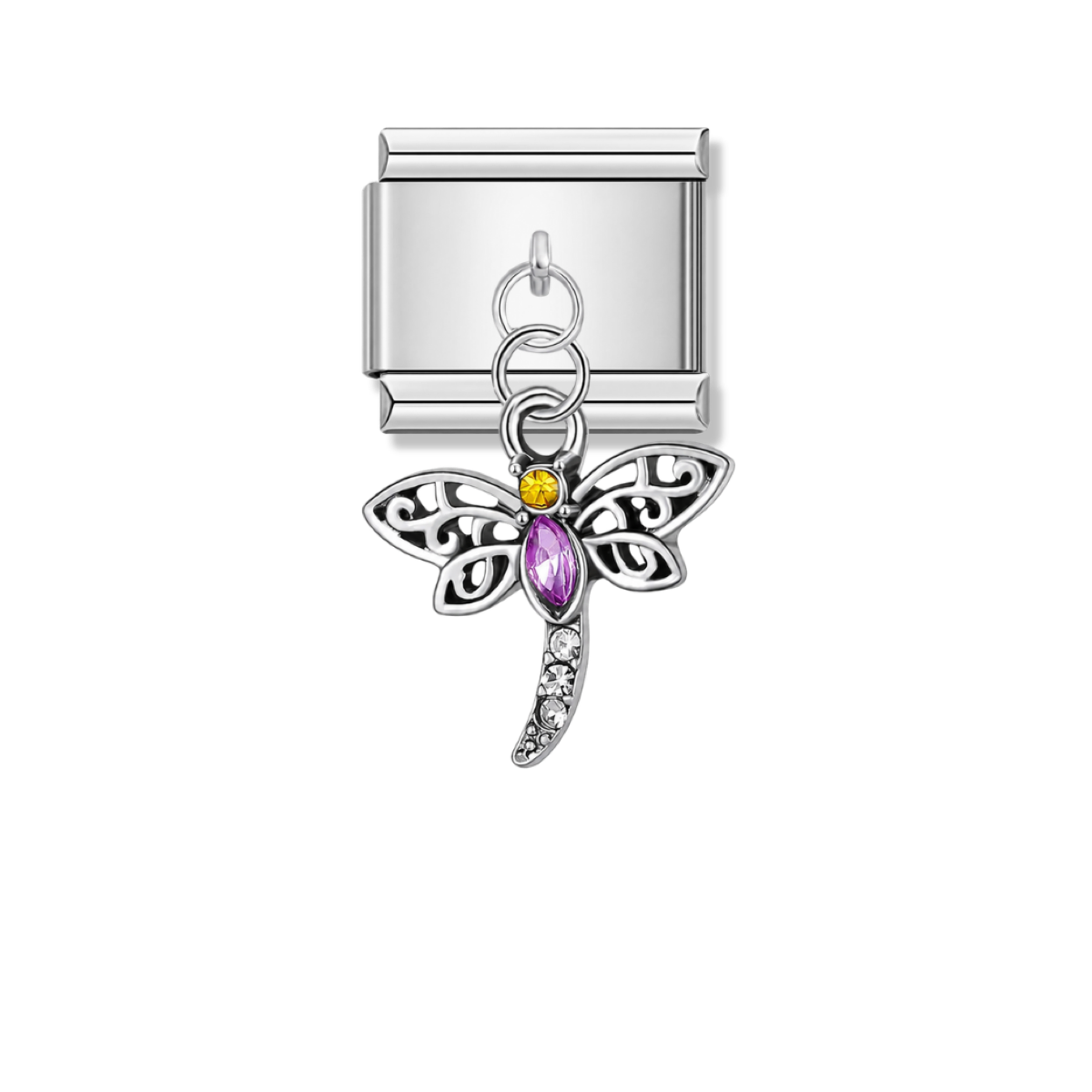 Dragonfly Dreams – silver Italian pendant charm by Italycharm