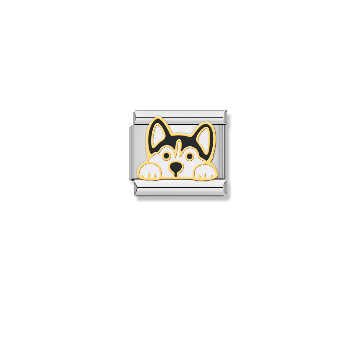 Peeking Husky - Silver Charm