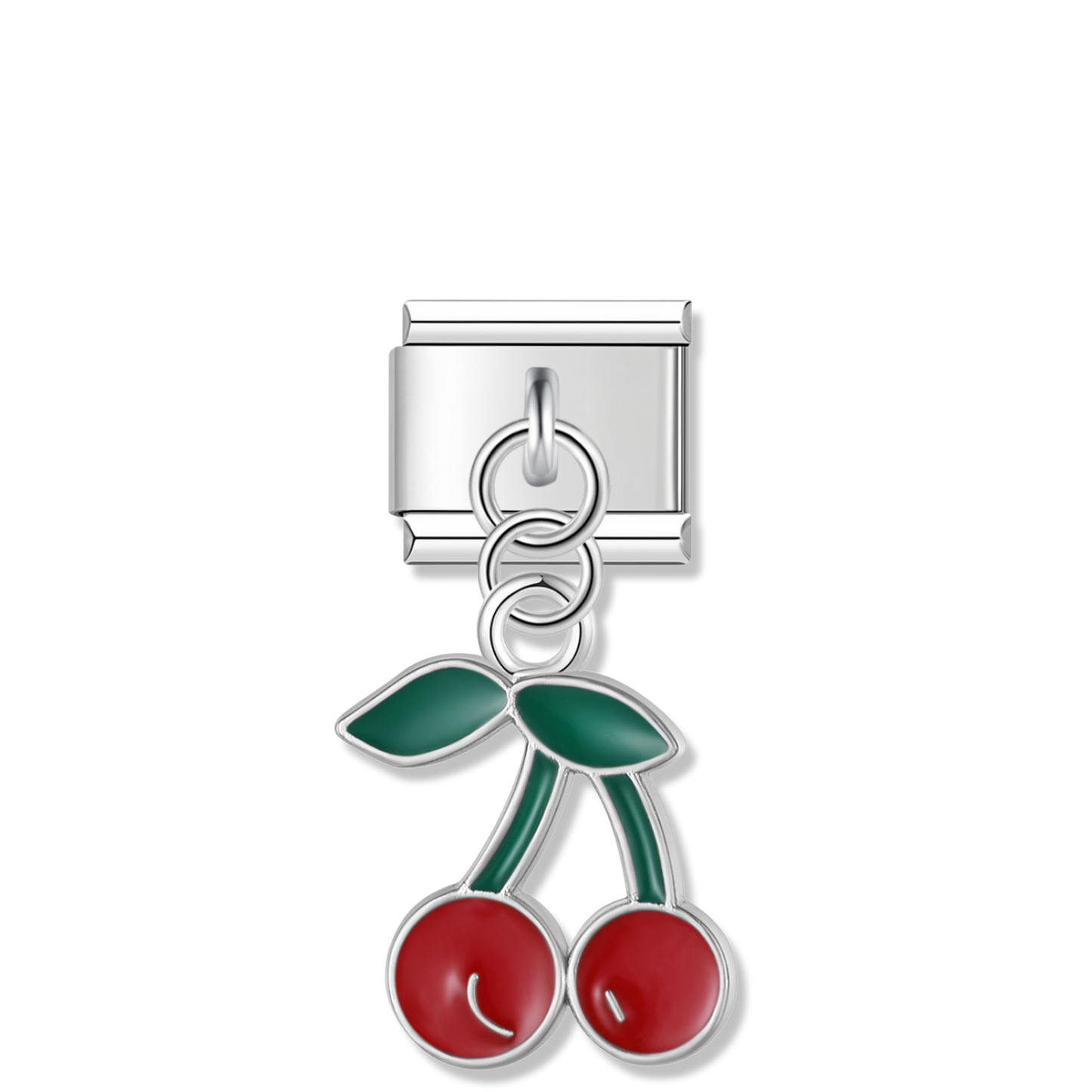 Red Cherries - Silver Pendant Charm