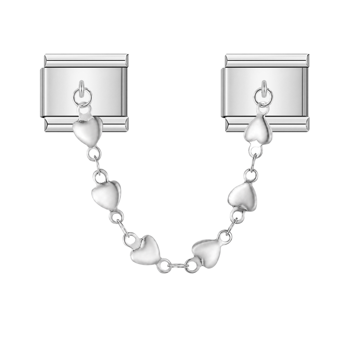 Hearts Chain Silver Charm – Italian chain charm by Italycharm