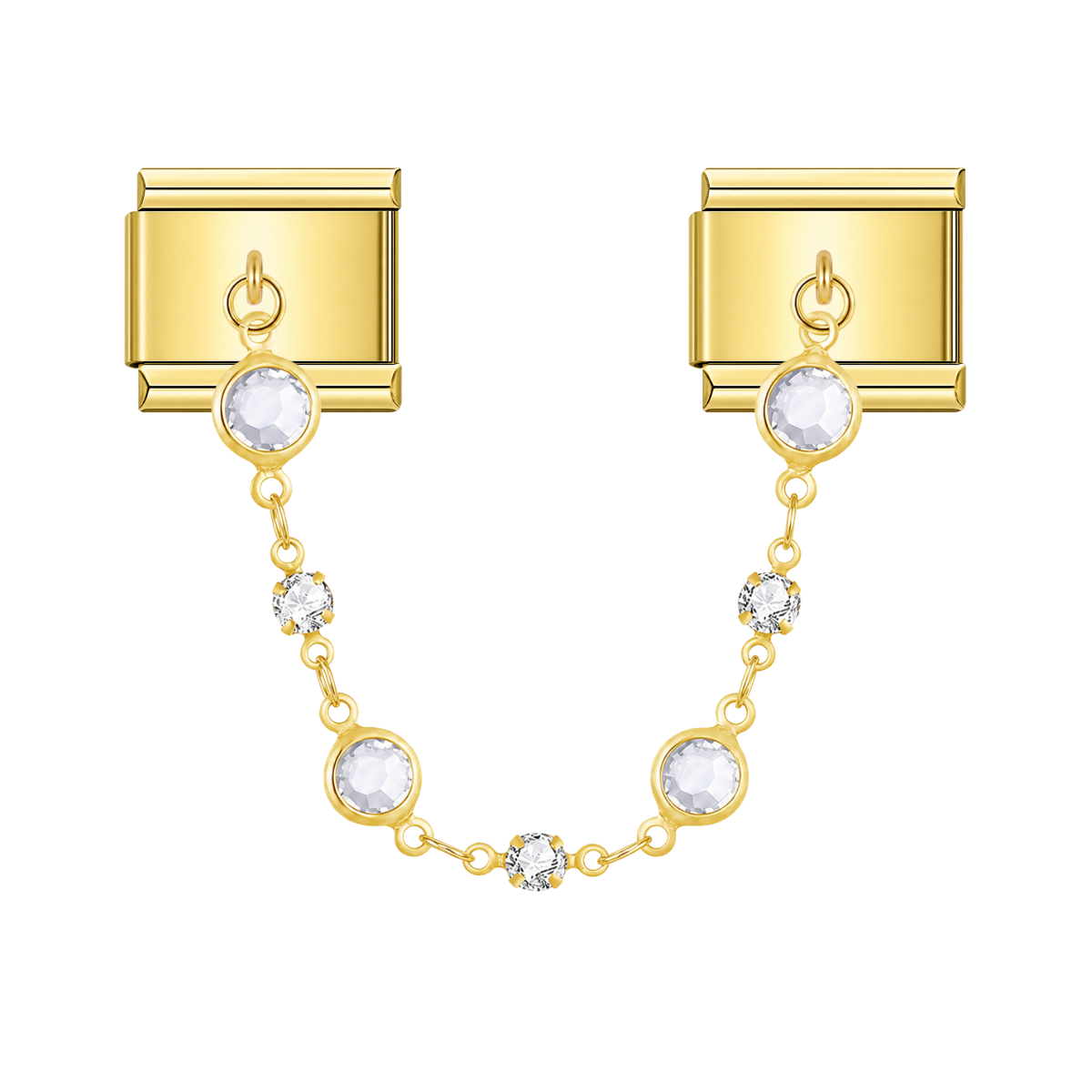 Krystal Valeria With CZ – gold Italian chain charm by Italycharm