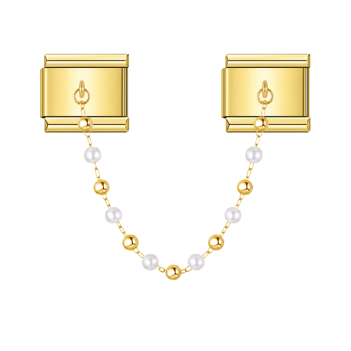 Petite Princess Pearls – gold Italian chain charm by Italycharm