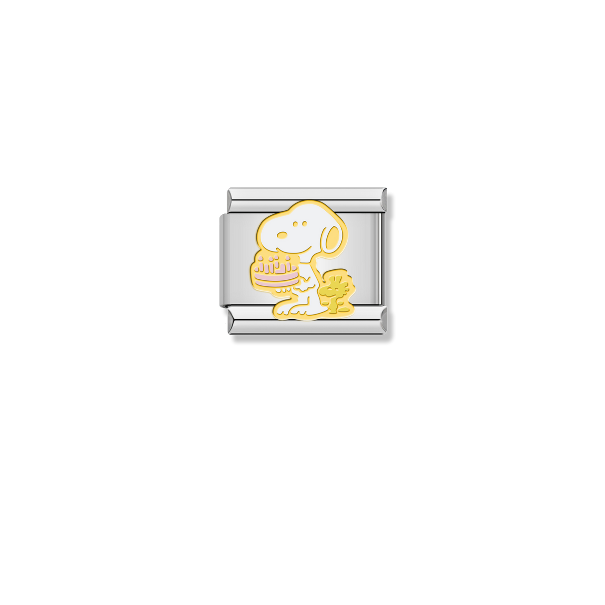 Snoopy Birthday Cake - Silver Charm