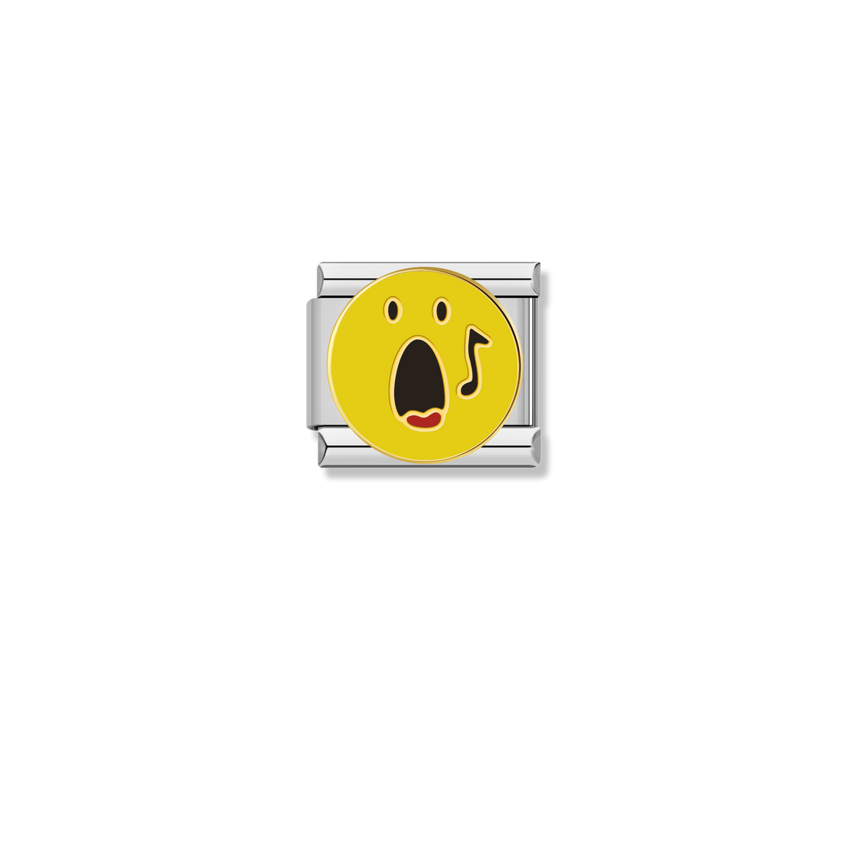 Singing Emoji Face - Silver Charm