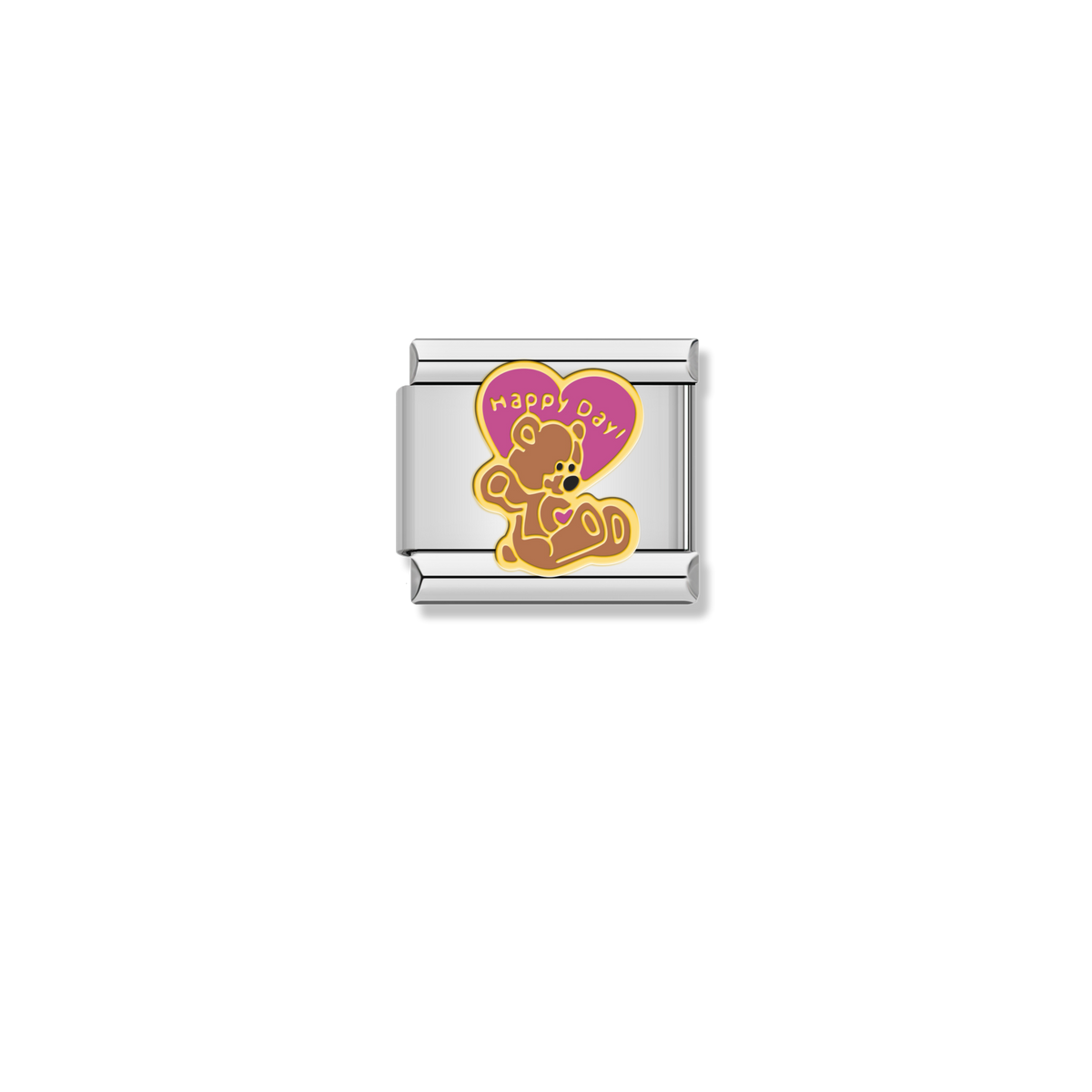 Happy Day Teddy Bear - Silver Charm