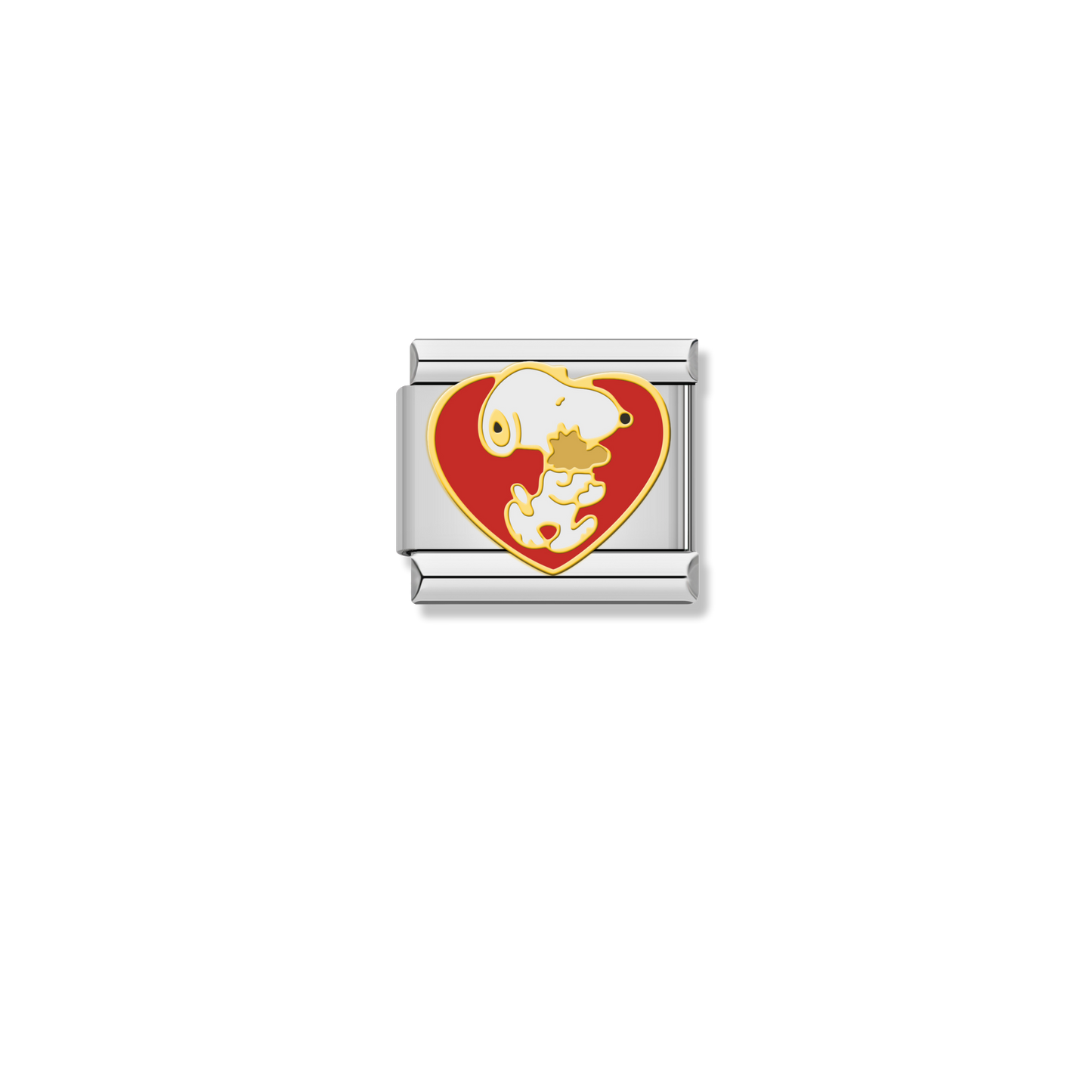 Snoopy Woodstock Heart - Silver Charm