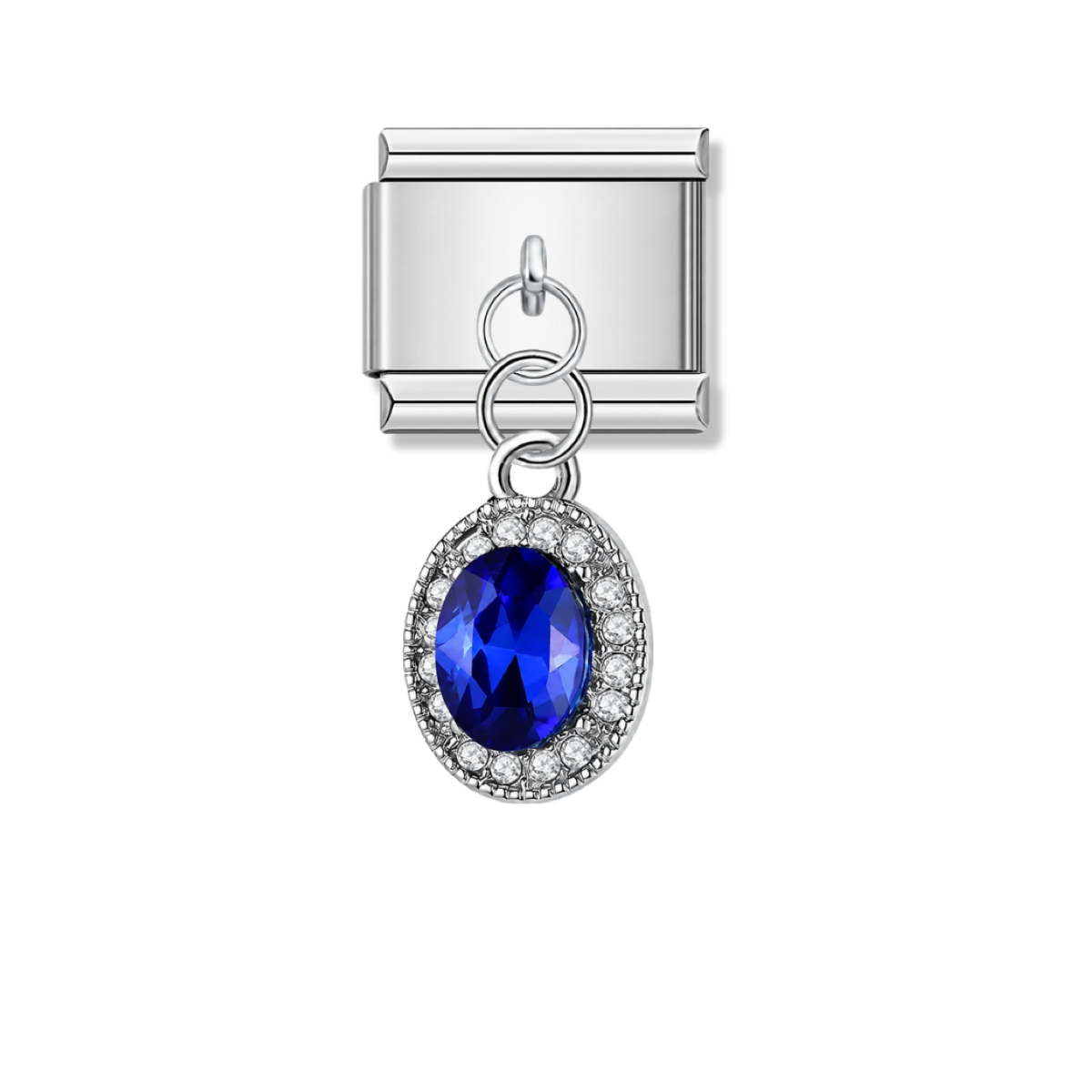 Royal Sapphire – silver Italian pendant charm by Italycharm