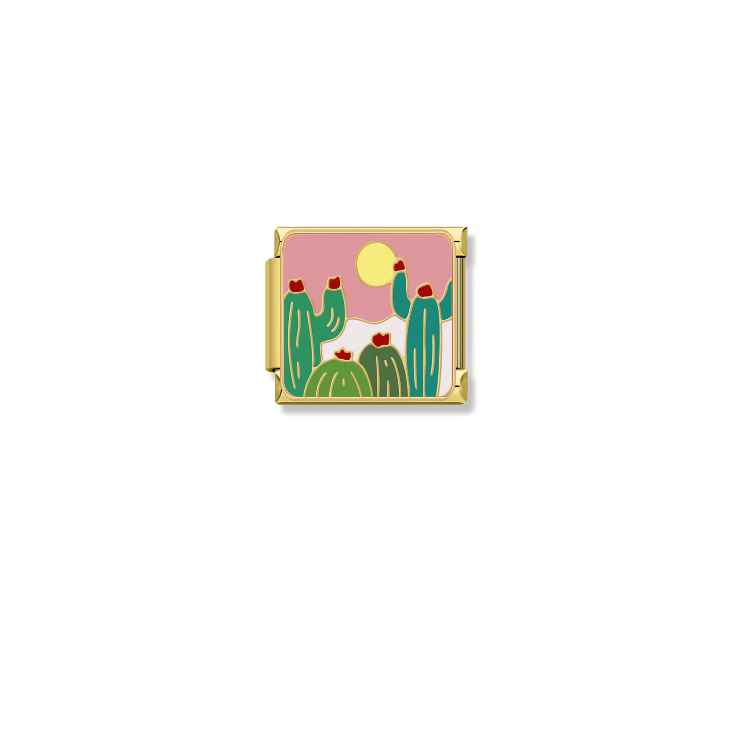 Blooming Desert Cactus - Gold Charm