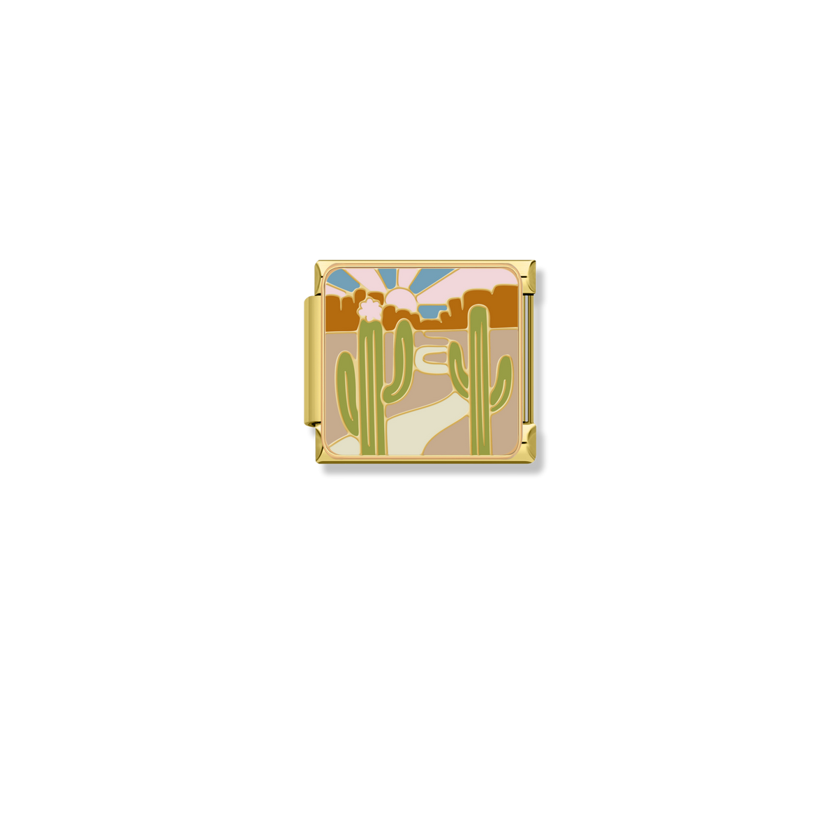 Desert Sunrise Cactus - Gold Charm