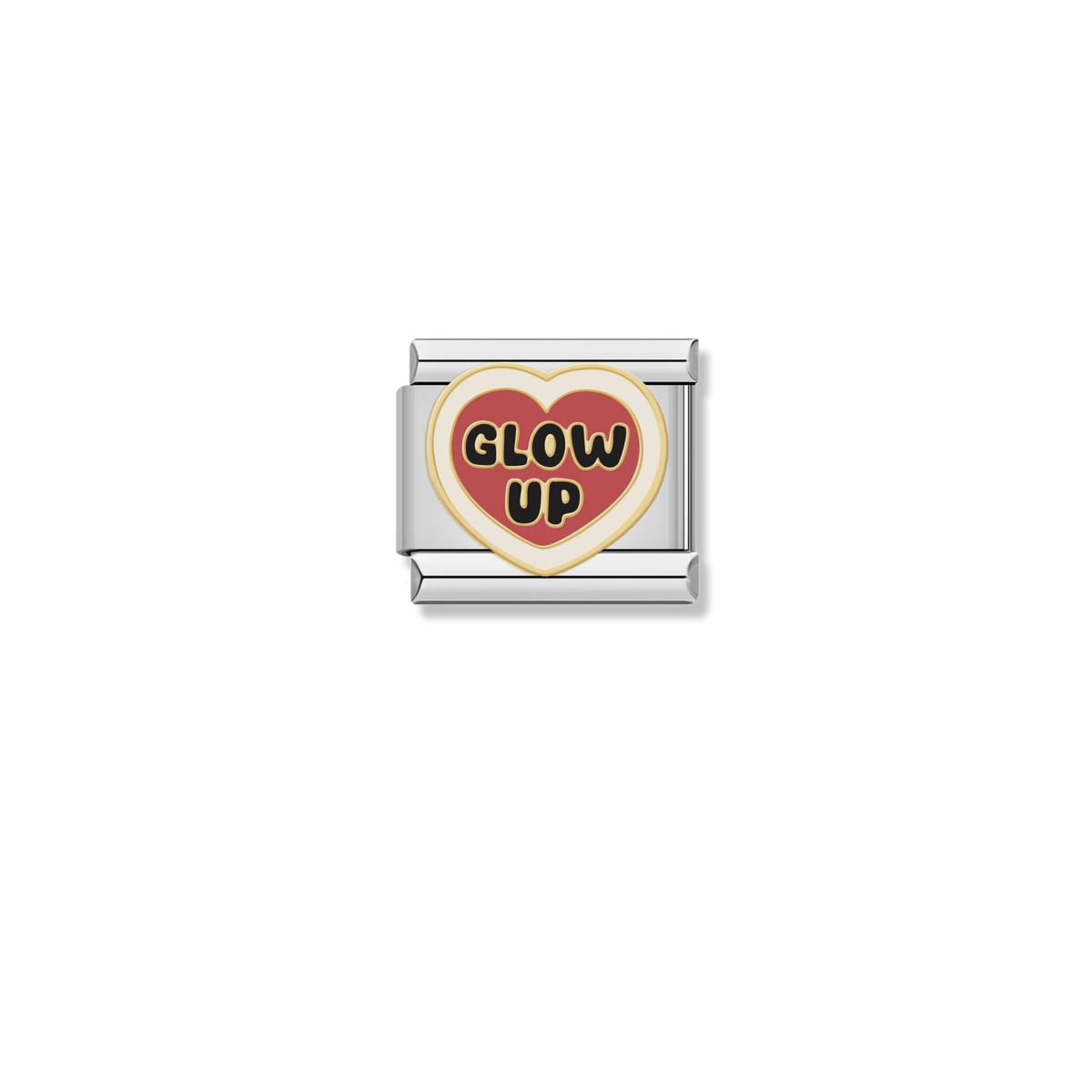 Glow Up Heart - Silver Charm