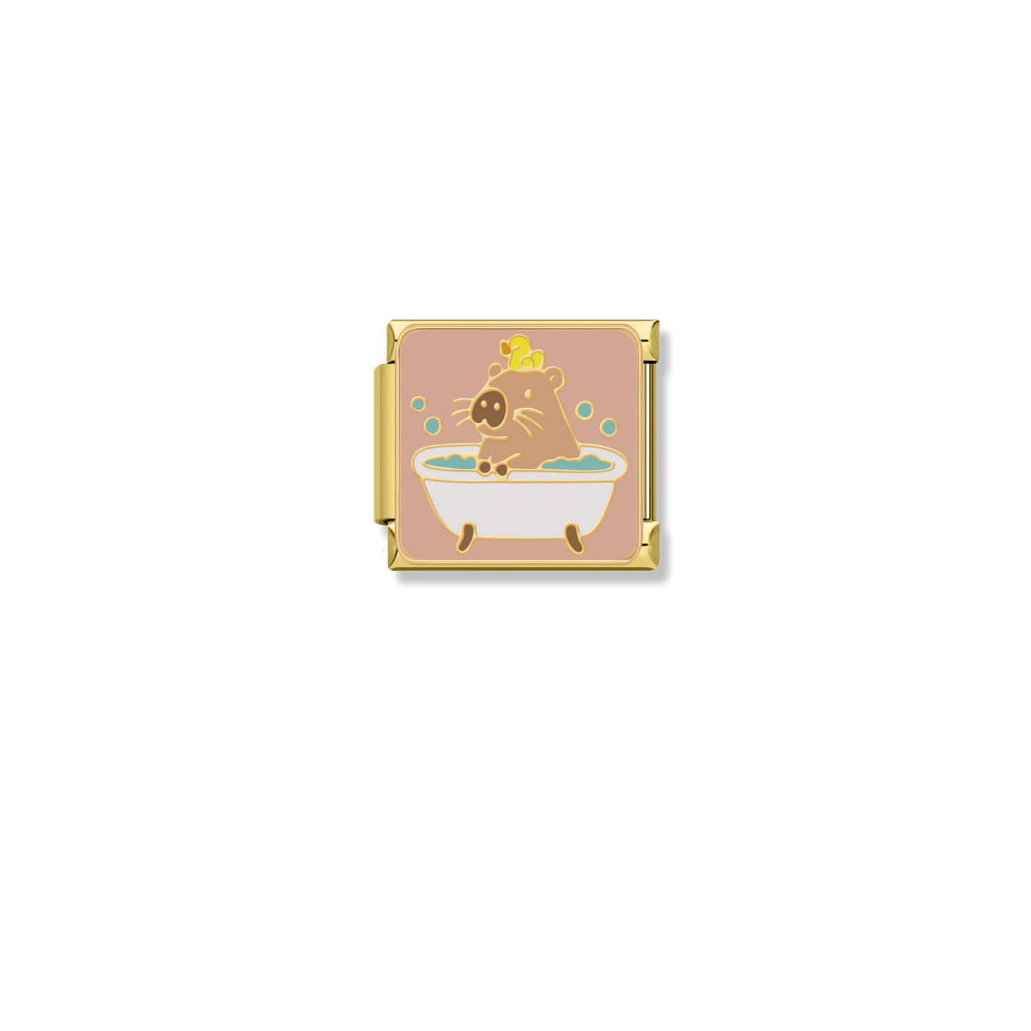 Capybara Bath Time - Gold Charm