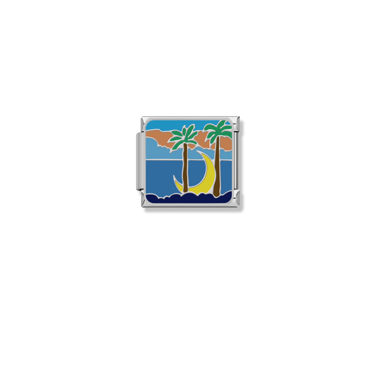 Tropical Moon Palms - Silver Charm