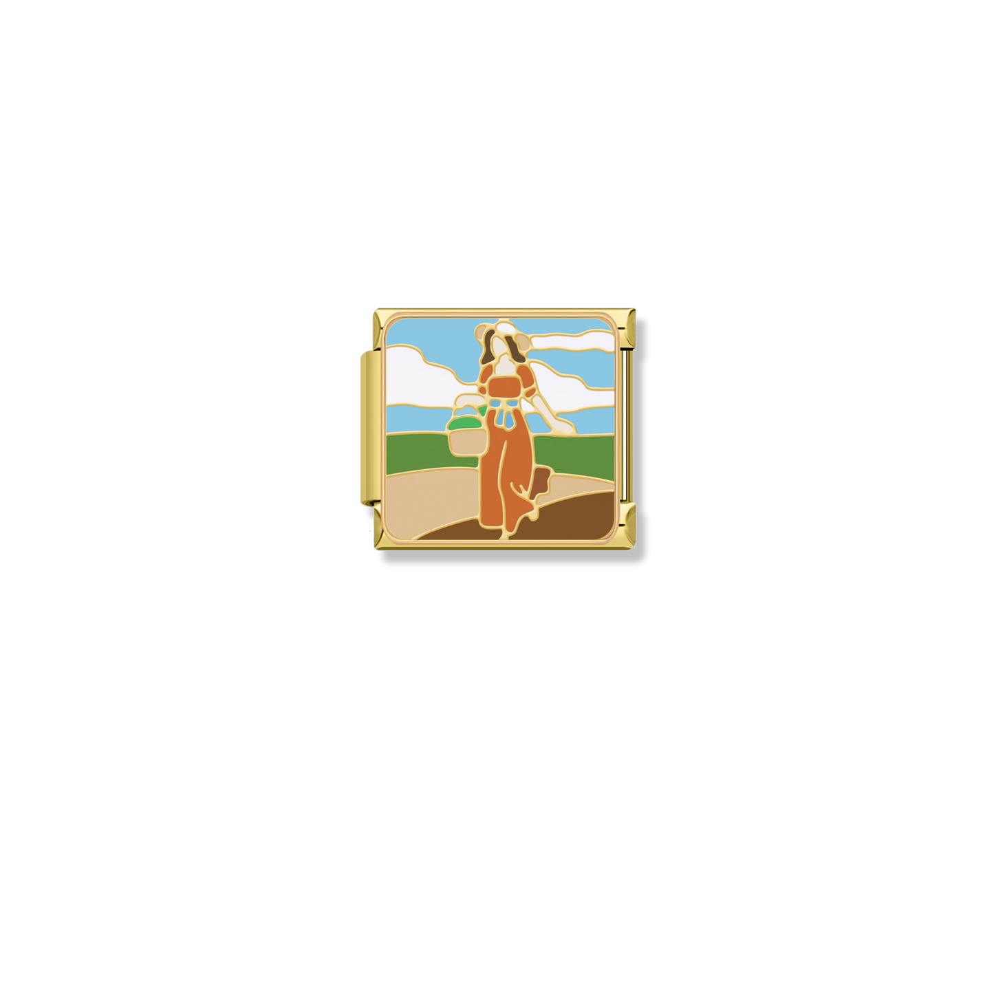 Countryside Stroll Girl - Gold Charm