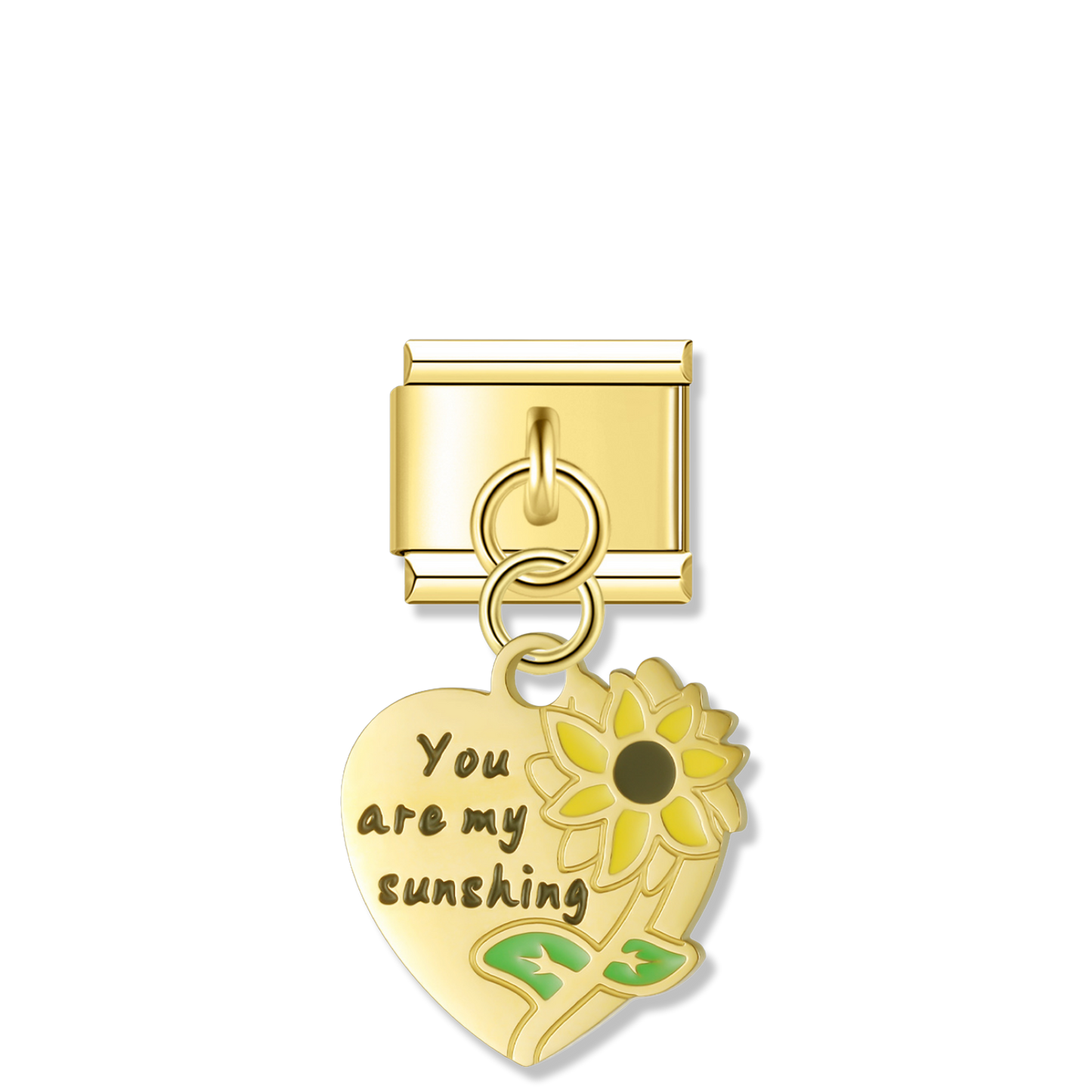 You Are My Sunshine Sunflower - Gold Pendant Charm