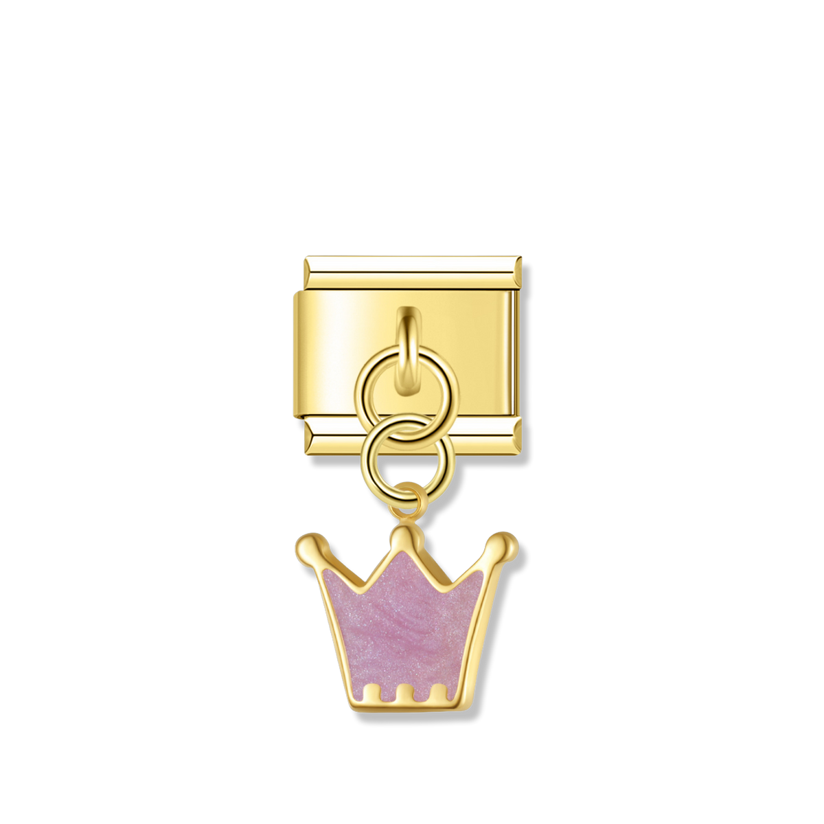 Pastel Princess Crown - Gold Pendant Charm