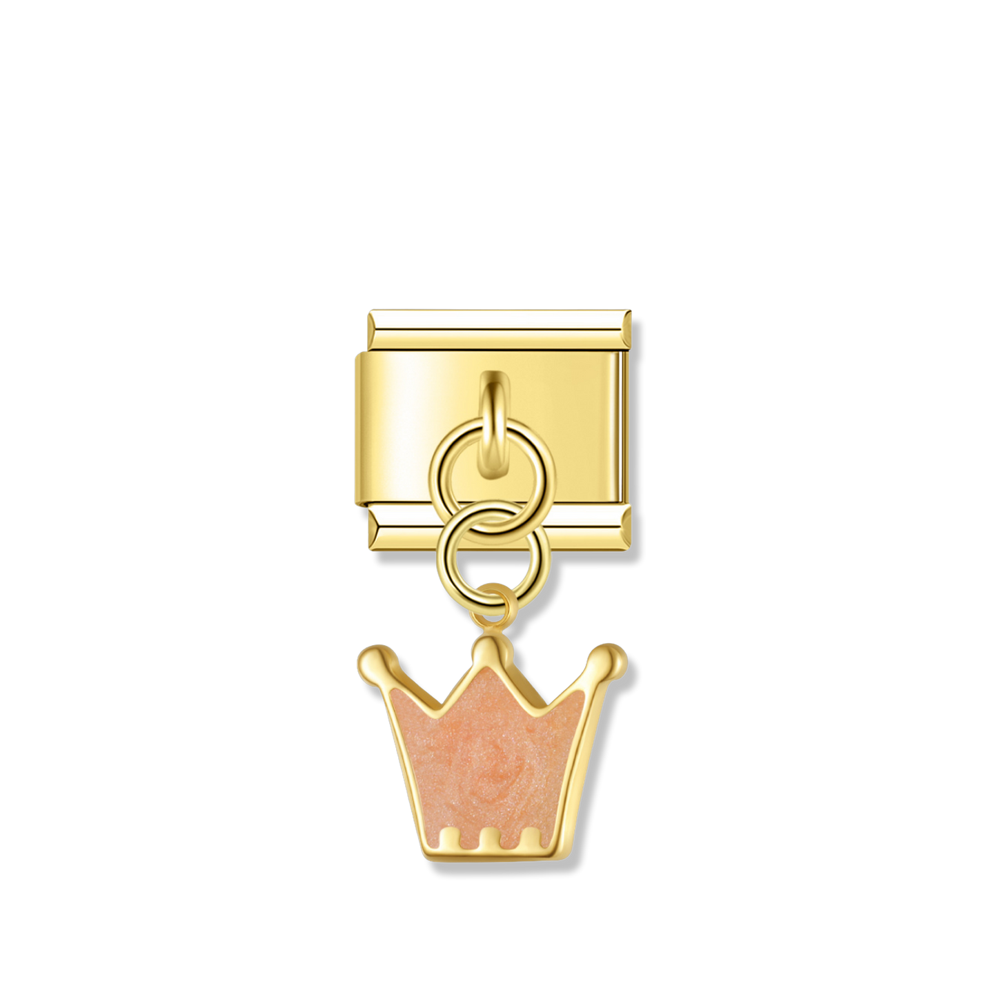 Peach Princess Crown - Gold Pendant Charm